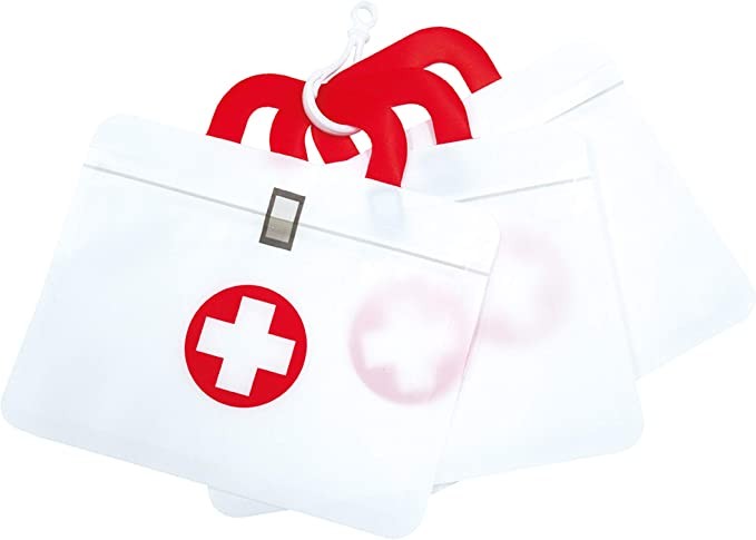 Epios wound cream box medicine bag cute first aid kit pouch white × red 3-piece set 7337