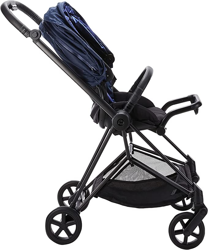Cybex Mios 2 Stroller, Foldable, Reversible Seat, Smooth Ride, All Wheel Suspension, Extra Storage, Adjustable Leg Rests, XXL Awning, Indigo Blue, with Chrome/Black Frame